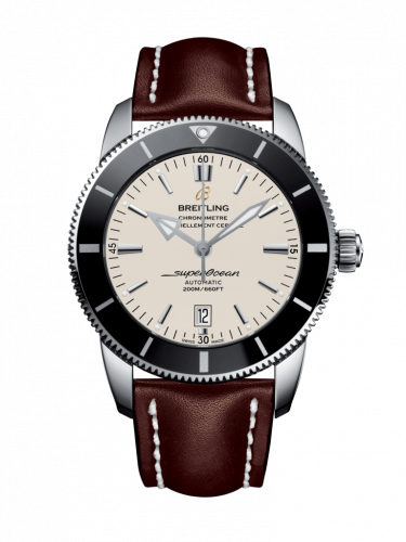 Superocean Heritage II 46 Stainless Steel / Black / Silver / Calf / Folding