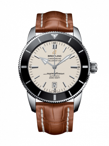 Superocean Heritage II 46 Stainless Steel / Black / Silver / Croco / Pin