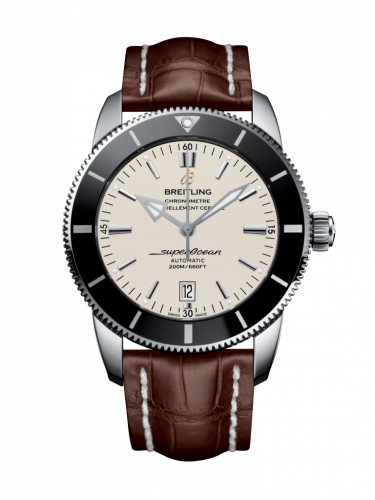 Superocean Heritage II 46 Stainless Steel / Black / Silver / Croco / Pin