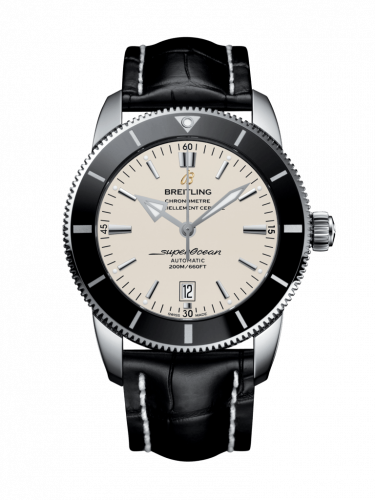 Superocean Heritage II 46 Stainless Steel / Black / Silver / Croco / Folding