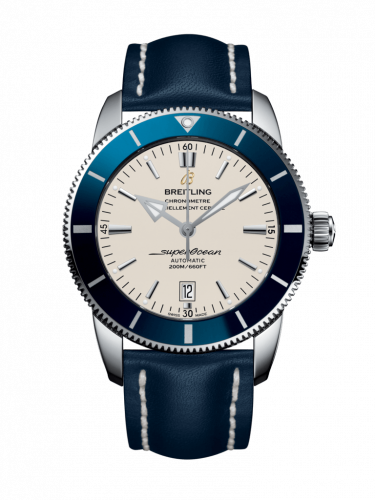 Superocean Heritage II 46 Stainless Steel / Blue / Silver / Calf / Folding