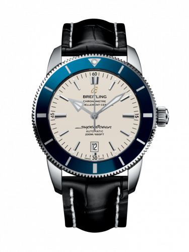 Superocean Heritage II 46 Stainless Steel / Blue / Silver / Croco / Folding