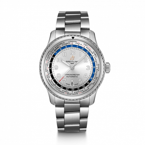 Navitimer 8 B35 Automatic Unitime 43 Stainless Steel / Silver / Bracelet