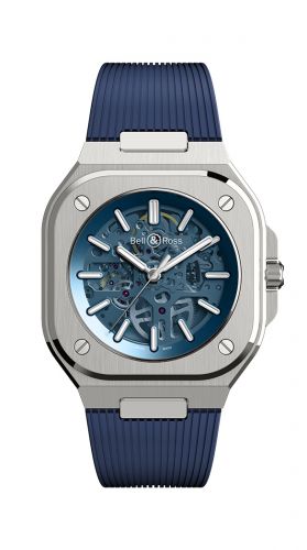 BR 05 Stainless Steel / Skeleton Blue / Strap