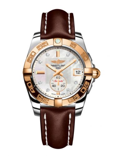 Galactic 36 Automatic Stainless Steel / Rose Gold / Pearl Diamond / Calf