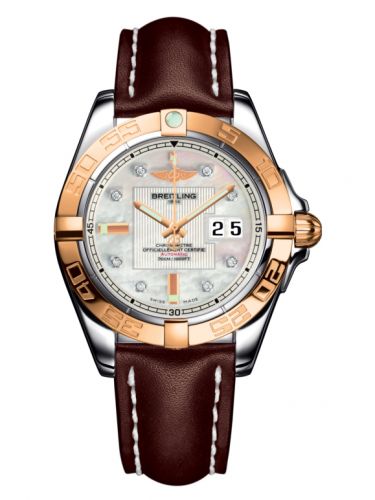 Galactic 41 Stainless Steel / Rose Gold / Pearl Diamond / Calf