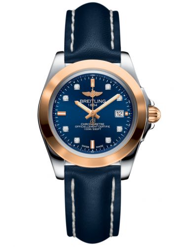 Galactic 32 Sleek Edition Stainless Steel / Rose Gold / Horizon Blue Diamond / Calf