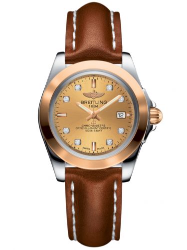 Galactic 32 Sleek Edition Stainless Steel / Rose Gold / Golden Sun Diamond / Calf