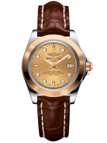 Galactic 32 Sleek Edition Stainless Steel / Rose Gold / Golden Sun Diamond / Croco