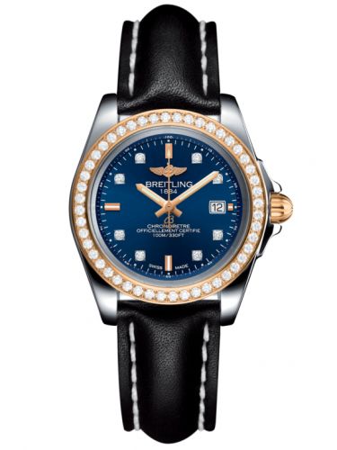 Galactic 32 Sleek Edition Stainless Steel / Rose Gold / Diamond / Horizon Blue Diamond / Calf