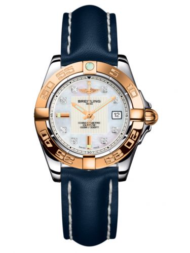Galactic 32 Stainless Steel / Rose Gold / Pearl Diamond / Calf