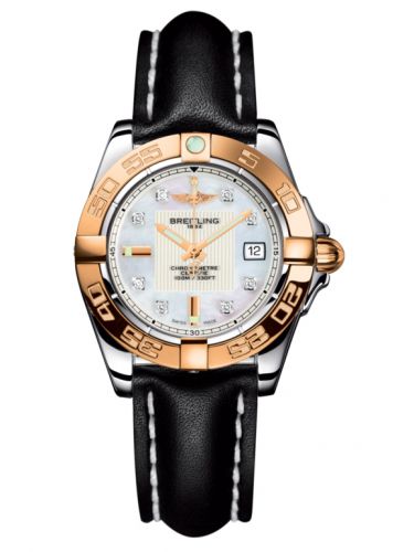 Galactic 32 Stainless Steel / Rose Gold / Pearl Diamond / Calf