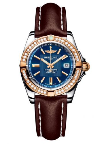 Galactic 32 Stainless Steel / Rose Gold / Diamond / Metallica Blue / Calf