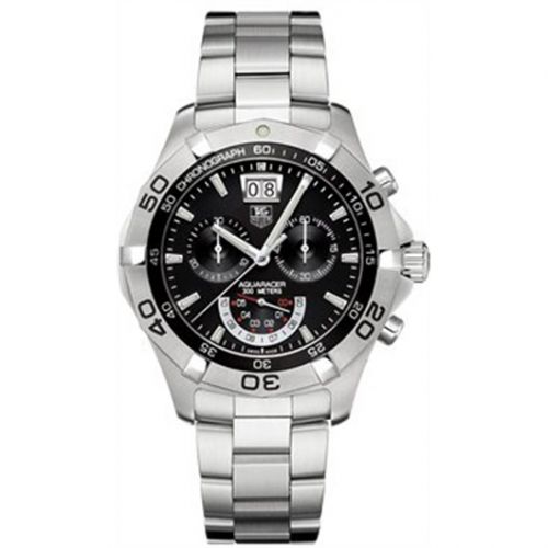 Aquaracer 300M Quartz Chronograph 43 Stainless Steel / Black / Bracelet