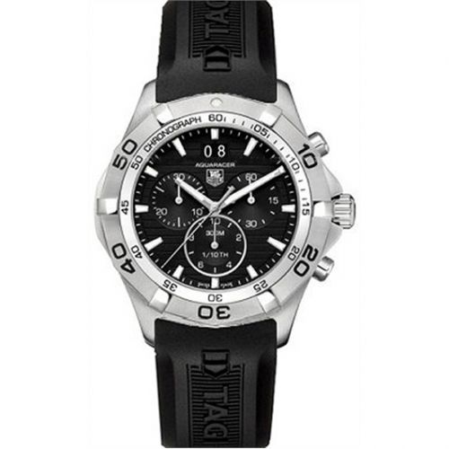 Aquaracer 300M Quartz Chronograph 43 Stainless Steel / Black / Rubber
