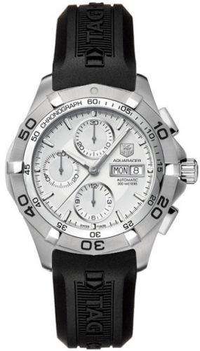 Aquaracer 300M Calibre 16 Day-Date 43 Stainless Steel / Silver / Rubber