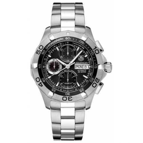 Aquaracer 300M Calibre 16 Day-Date COSC Stainless Steel / Black / Bracelet