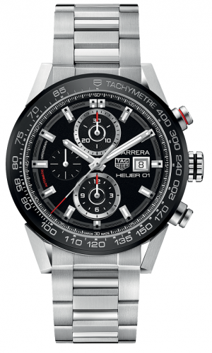 Carrera Calibre Heuer 01 43 Stainless Steel / Black / Bracelet