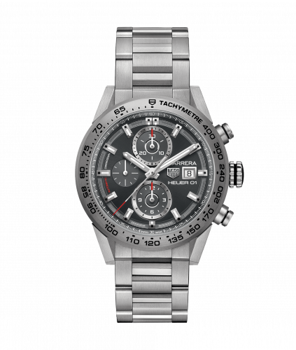 Carrera Calibre Heuer 01 43 Titanium / Grey / Bracelet