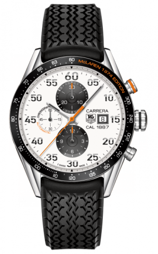 Carrera Calibre 1887 43 Stainless Steel / White / McLaren 1974 Edition