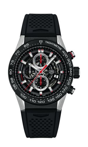 Carrera Calibre Heuer 01 45 Stainless Steel / Skeleton / Rubber