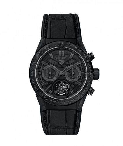 Carrera Calibre Heuer 02T 45 Chronograph Tourbillon Carbon / Alligator