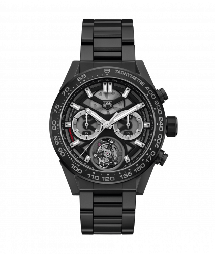 Carrera Calibre Heuer 02T 45 Chronograph Tourbillon Ceramic / Bracelet