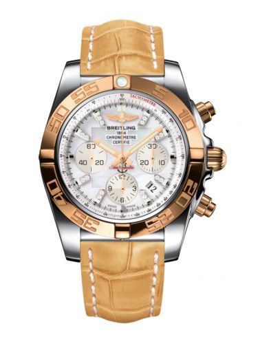 Chronomat 44 Stainless Steel / Rose Gold / Pearl Diamond / Croco