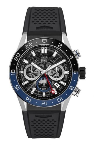 Carrera Calibre Heuer 02 GMT Stainless Steel / Skeleton / Rubber