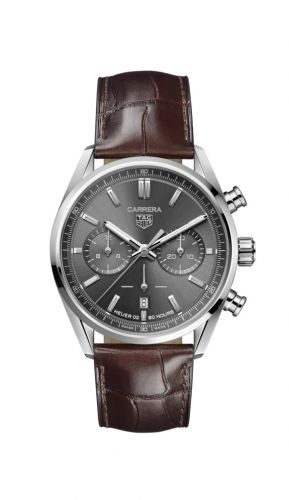 Carrera Calibre Heuer 02 42 Stainless Steel / Grey / Strap