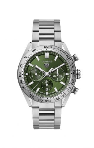Carrera Calibre Heuer 02 44 Stainless Steel / Green