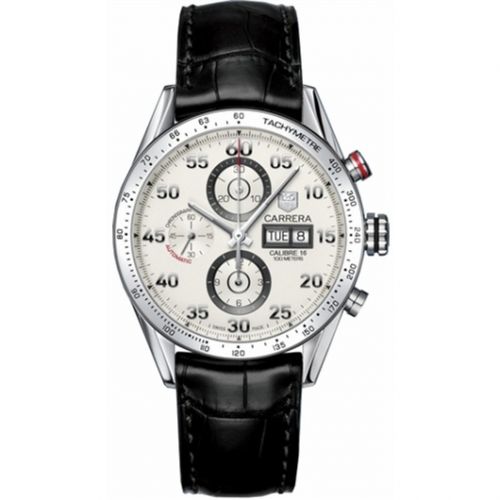 Carrera Calibre 16 Day Date 43 Stainless Steel / Silver / Alligator