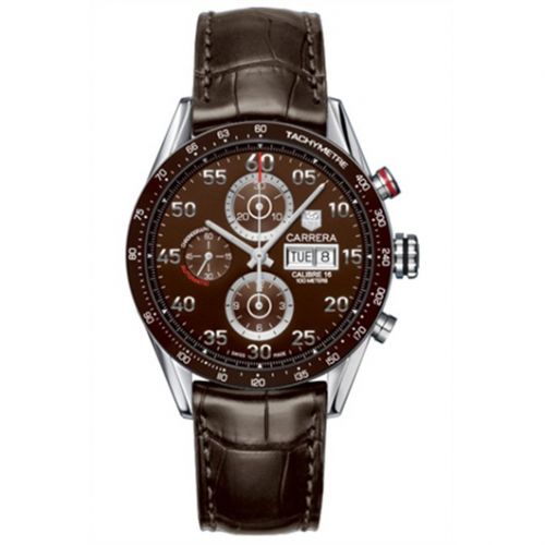 Carrera Calibre 16 Day Date 43 Stainless Steel / Brown / Alligator