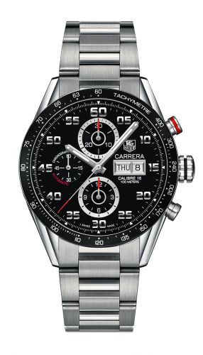 Carrera Calibre 16 Day Date 43 Stainless Steel / Black / Bracelet
