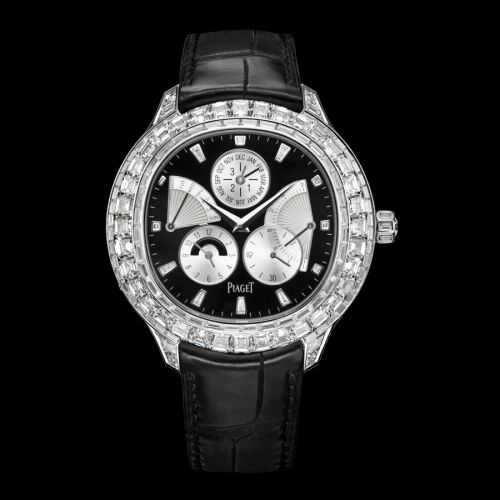 Emperador Coussin Perpetual Calendar White Gold Diamond Black