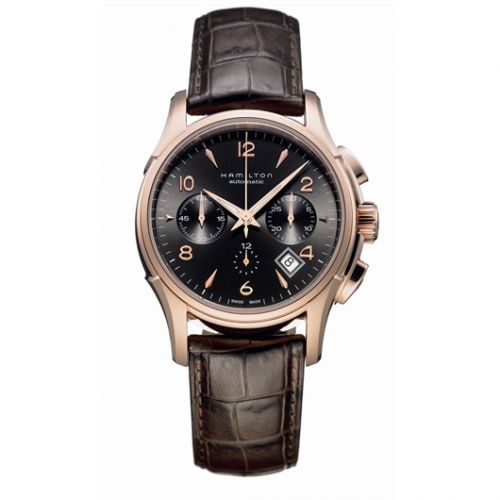 Jazzmaster Automatic Chronograph 42mm Black Dial PVD Gold