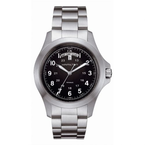 Khaki Field King Quartz 40 Stainless Steel / Black / Bracelet