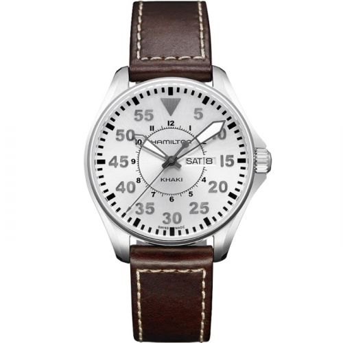 Khaki Aviation Pilot Day Date Quartz Silver