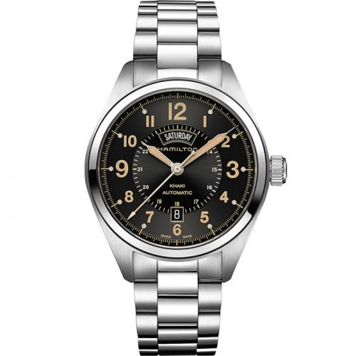 Khaki Field Day Date Automa Stainless Steel / Black / Bracelet