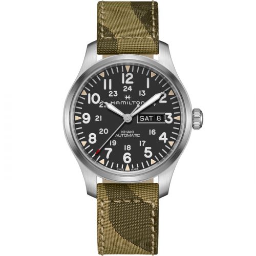 Khaki Field Day Date Auto Stainless Steel / Black