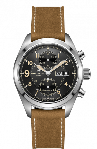 Khaki Field Automatic Chronograph Steel / Black