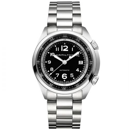 Khaki Pilot Pioneer Auto Stainless Steel / Black / Bracelet
