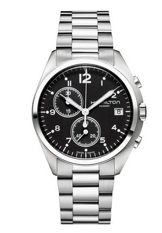 Khaki Aviation Pilot Pioneer Chrono Quartz Black / Bracelet