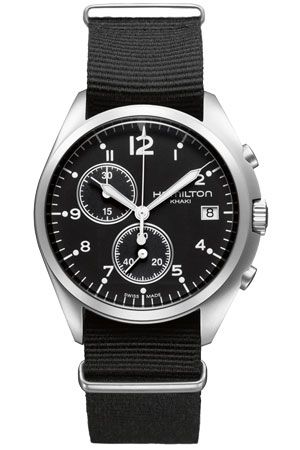 Khaki Pilot Pioneer Chrono Quartz Black / NATO