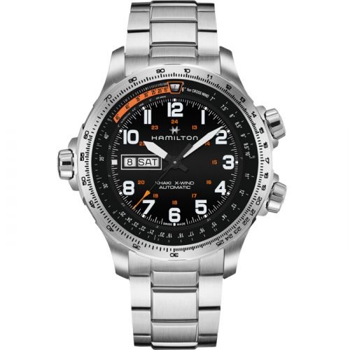 Khaki Aviation X Wind Day Date Auto Black / Bracelet