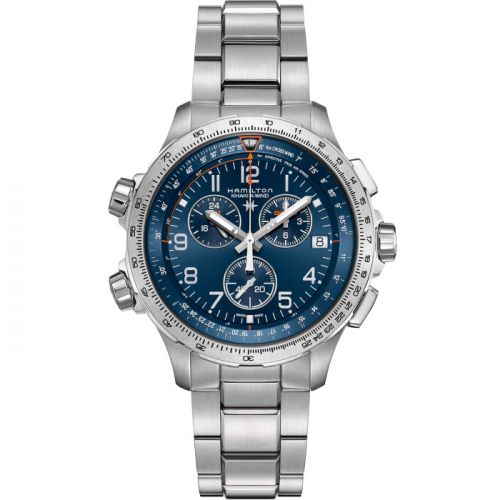 Khaki Aviation X-Wind GMT Chrono Quartz Blue / Bracelet