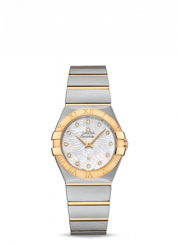 Constellation Quartz 27 Brushed Stainless Steel / Yellow Gold / Wavy MOP