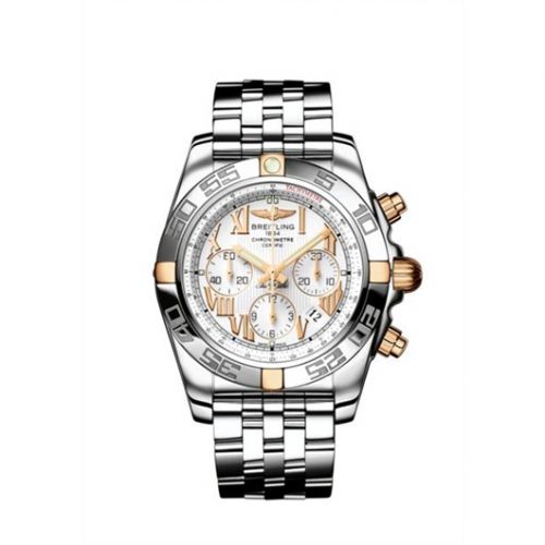 Chronomat 44 Stainless Steel / Rose Gold / White - Roman