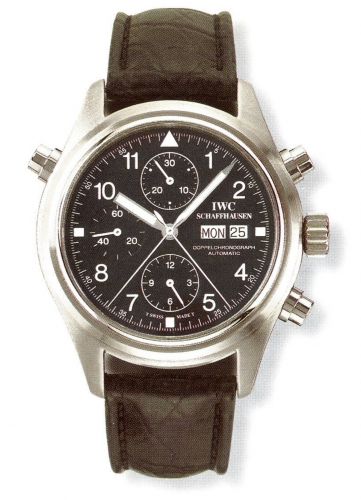 Pilot's Watch Doppelchronograph Stainless Steel / Black / German / Strap