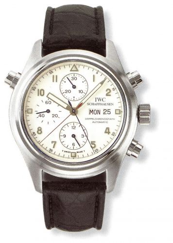 Pilot's Watch Doppelchronograph Platinum / White / English / Strap